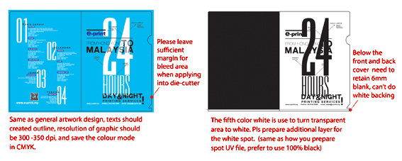 Preparing artwork for L Shape Plastic Folder