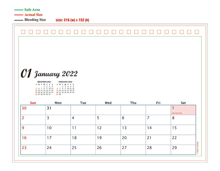 Desk Calendar Template